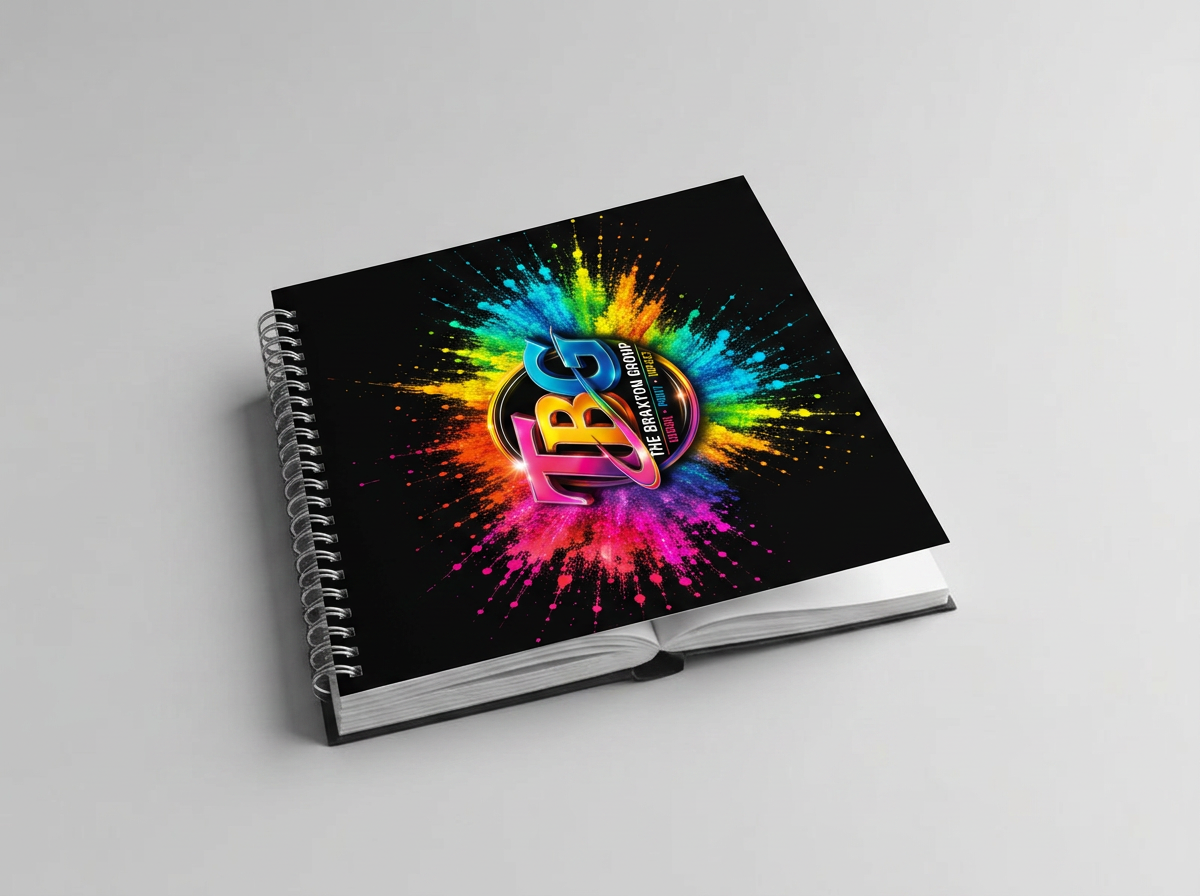 Spiral bound workbook lying flat