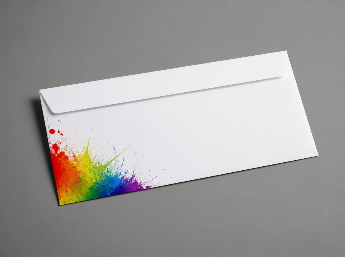 Number 10 business envelope with printed return address