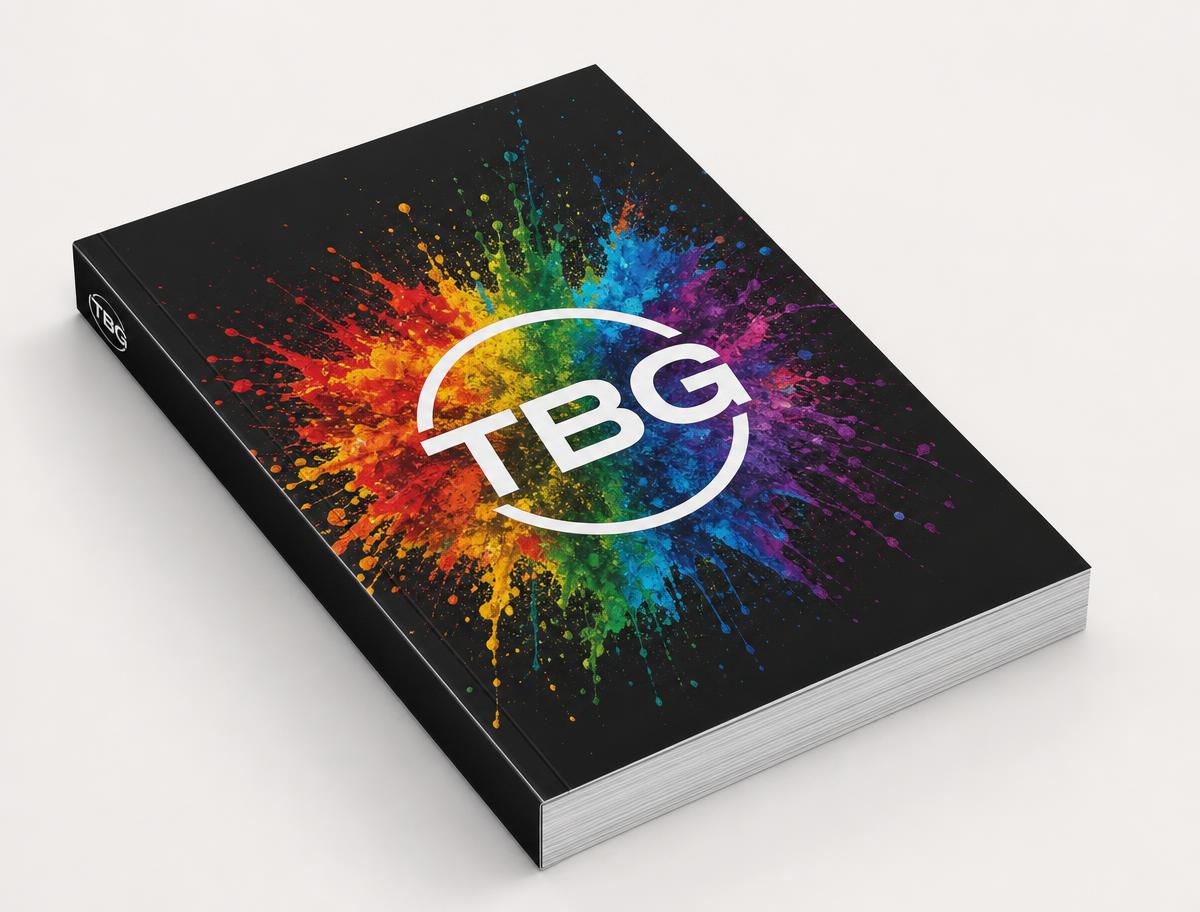 Perfect bound magazine with printed spine